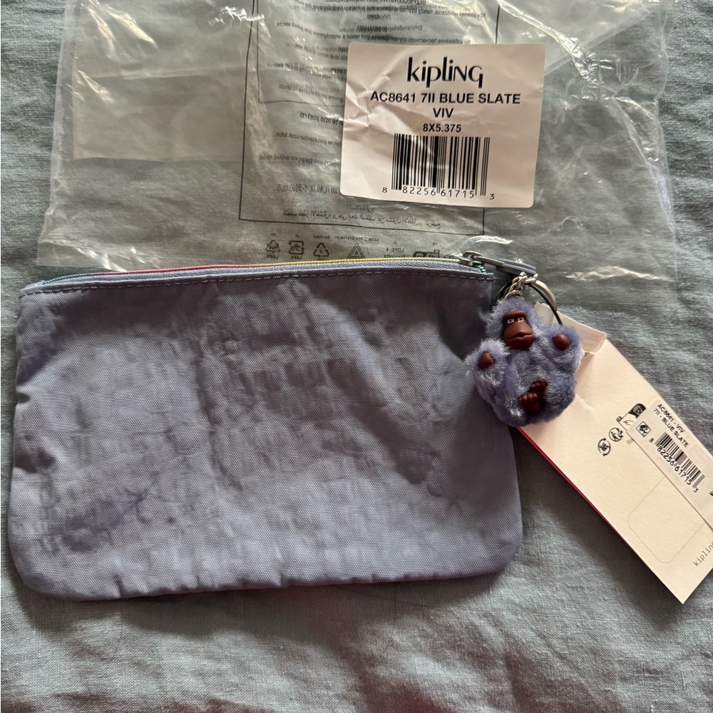 Kipling Blue Key Card Holder Sleek Design